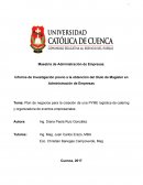 Plan de negocios para la creación de una PYME logística de catering y organizadora de eventos empresariales