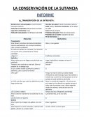 CONSERVACION DE LA SUSTANCIA