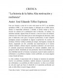 CRITICA A LA OBRA “La historia de la Sabia Alta motivación y resiliencia”