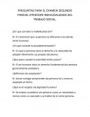 PREGUNTAS PARA EL EXAMEN SEGUNDO PARCIAL ATENCION INDIVUDALIZADA DEL TRABAJO SOCIAL