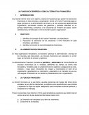 LA FUNCION DE EMPRESA COMO ALTERNATIVA FINANCIERA