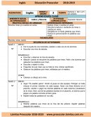 Octubre - Preescolar - Inglés