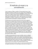El maltrato a la mujer y su normalización