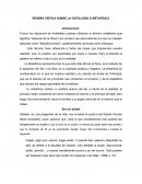 RESEÑA CRÍTICA SOBRE LA ONTOLOGÍA O METAFÍSICA