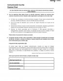 COMUNICACION ESCRITA. Examen final