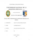 Ensayo sobre la importancia de la información financiera en la empresa