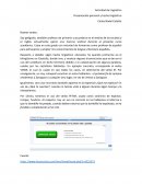 Actividad de lingüística Presentación personal y hecho lingüístico