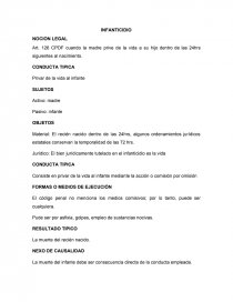 INFANTICIDIO NOCION LEGAL. Página 1