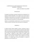 LA IMPORTANCIA DE LA METACOGNICION EN EL PROCESO DE ENSEÑANZA Y APRENDIZAJE