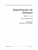 Analisis y diseño de sistema especificacion de software