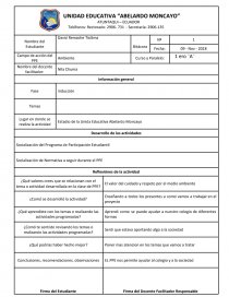 Socialización del Programa de Participación Estudiantil. Página 1