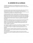 EL GENERO EN LA LENGUA