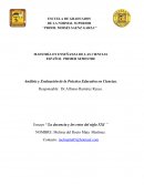 Análisis y Evaluación de la Práctica Educativa en Ciencias