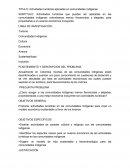 Actividades turísticas aplicadas en comunidades indígenas