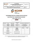 Determinacion de cloruro en solución de electrolitos y muestras de aguas