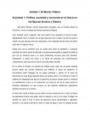 Política, sociedad y economía en Grecia en las épocas Arcaica y Clásica