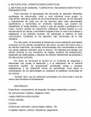 METODOLOGÍA. ORIENTACIONES DIDÁCTICAS