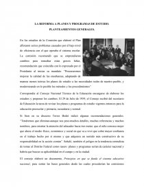 Reforma a planes y programas de estudio. Página 1