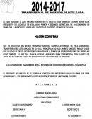 TRANSFERENCIA DE POSESION DE LOTE EJIDAL