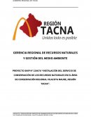 Instalación del servicio de conservación de los recursos naturales en el área de conservación regional