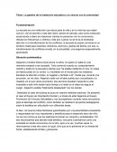 La gestión de la institución educativa y su vínculo con la comunidad