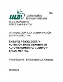 PSICOLOGÍA Y NUTRICIÓN EN EL DEPORTE DE ALTO RENDIMIENTO, CUERPO Y SALUD MENTAL