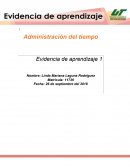 Administración del tiempo Evidencia de aprendizaje 1