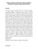 Alguna conductas rituales del Trastorno Obsesivo Compulsivo, desde el enfoque psicodinámico