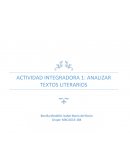 Actividad integradora 1: Analizar textos literarios