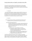 Proceso democrático en España y Constitución de 1978