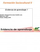 Formación Sociocultural. Evidencia de aprendizaje
