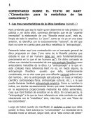 COMENTARIO SOBRE EL TEXTO DE KANT (“Cimentación para la metafísica de las costumbres”)