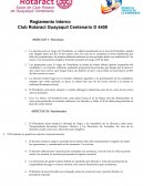Reglamento Interno Club Rotaract Guayaquil Centenario D 4400