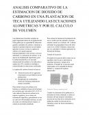 ANALISIS COMPARATIVO DE LA ESTIMACION DE DIOXIDO DE CARBONO EN UNA PLANTACION DE TECA UTILIZANDO LAS ECUACIONES ALOMETRICAS Y POR EL CALCULO DE VOLUMEN