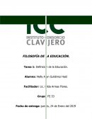 Filosofía de la Educación. Definición de la Educación