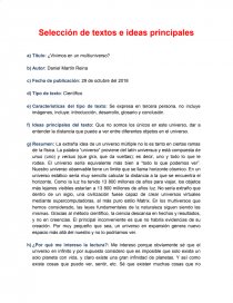 Selección de textos e ideas principales, modulo 2 ¿Vivimos en un multiuniverso?. Página 1