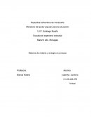 Balance de materia y energía en proceso