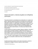 Falta de educación y violencia de género en la República Dominicana