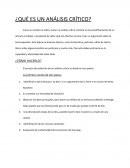Que es un análisis crítico