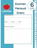 Examen Mensual Enero Sexto Grado