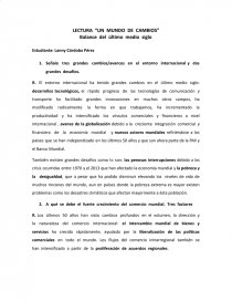 LECTURA “UN MUNDO DE CAMBIOS”. Página 1