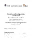 La percepción social de problemas ambientales y la educación ambiental