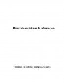Desarrollo en sistemas de información. Técnicos en sistemas computacionales