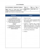 Acta de reunión: Reunion de trabajo