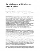 La inteligencia artificial no es como la pintan