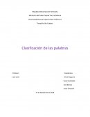 Clasificacion de las palabras
