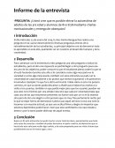 Informe de la entrevista