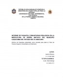 Informe de Pasantías presentado como requisito para optar al Título de Técnico Superior Universitario en Enfermería