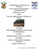 TALA DE ARBOLES EN EL PUEBLO LA NORIA