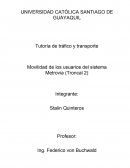 Movilidad de los usuarios del sistema Metrovia (Troncal 2)